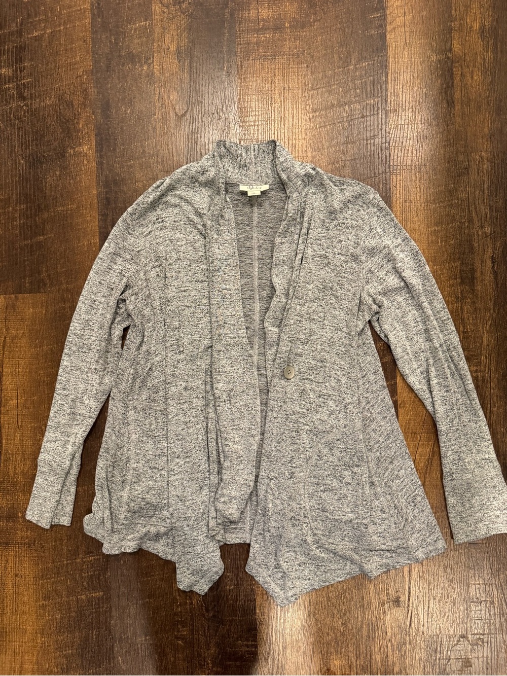 Style & co heather light grey shawl cardigan